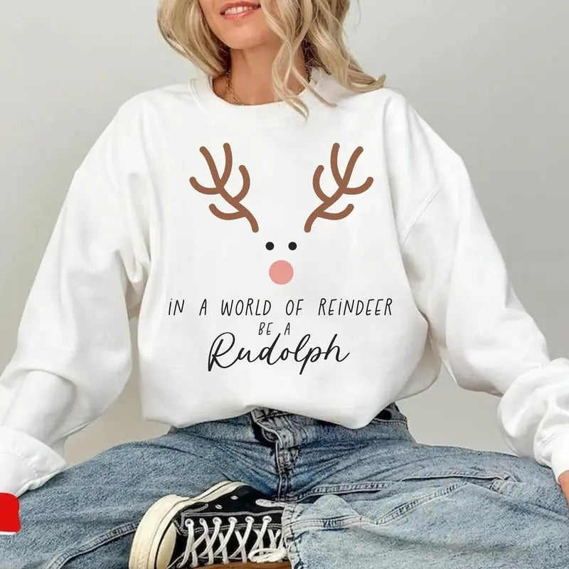 Rudolph the Red-nosed Reindeer Christmas Sweatshirt,Christmas Frosty the Snow Man Sweatshirt, Frosty's Snowflake Hoodie, Snowman Christmas Shirt, Rudolph family Christmas Reindeer Sweatshirt, Christmas 90s Movies Lovers TShirt, Merry Christmas Gift