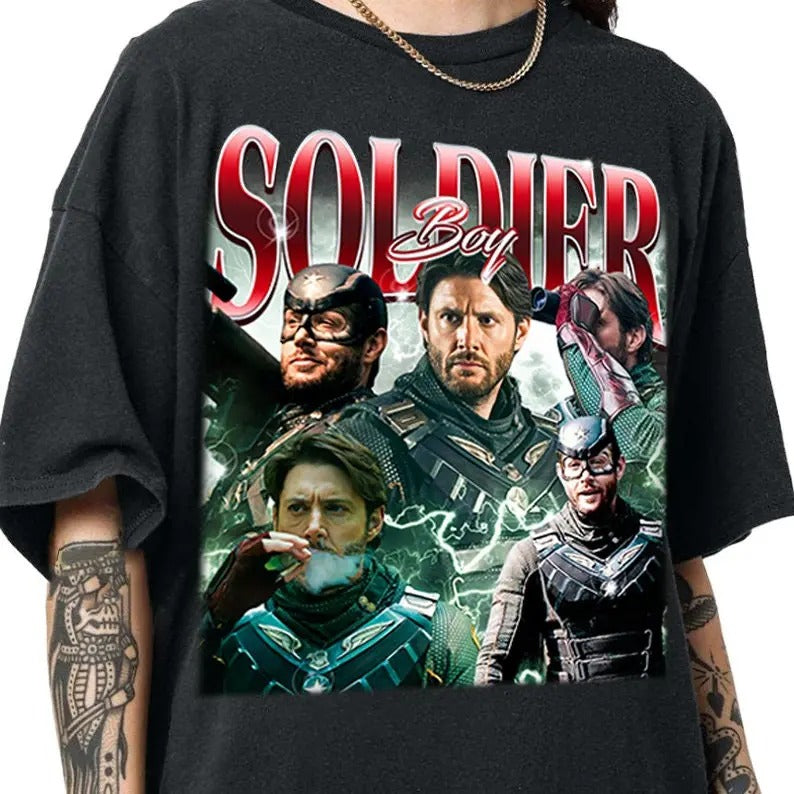 S0ldier B0y Bootleg Rap Tee, Tv Show Merch, Vintage Actor T-Shirt, Unisex Short Sleeve Tee Shirt, Casual Clothing