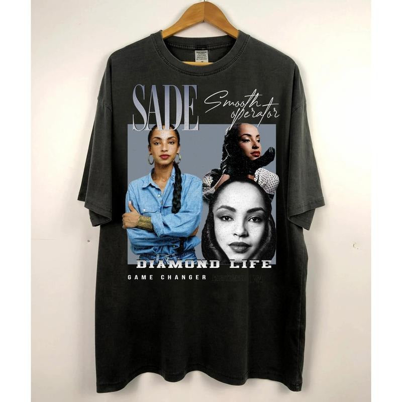 SADE Vintage Graphic Tee - Short Sleeve Crewneck T-Shirt with Graphic Design Featuring Sade Adu and Music Themes Hoodie,...