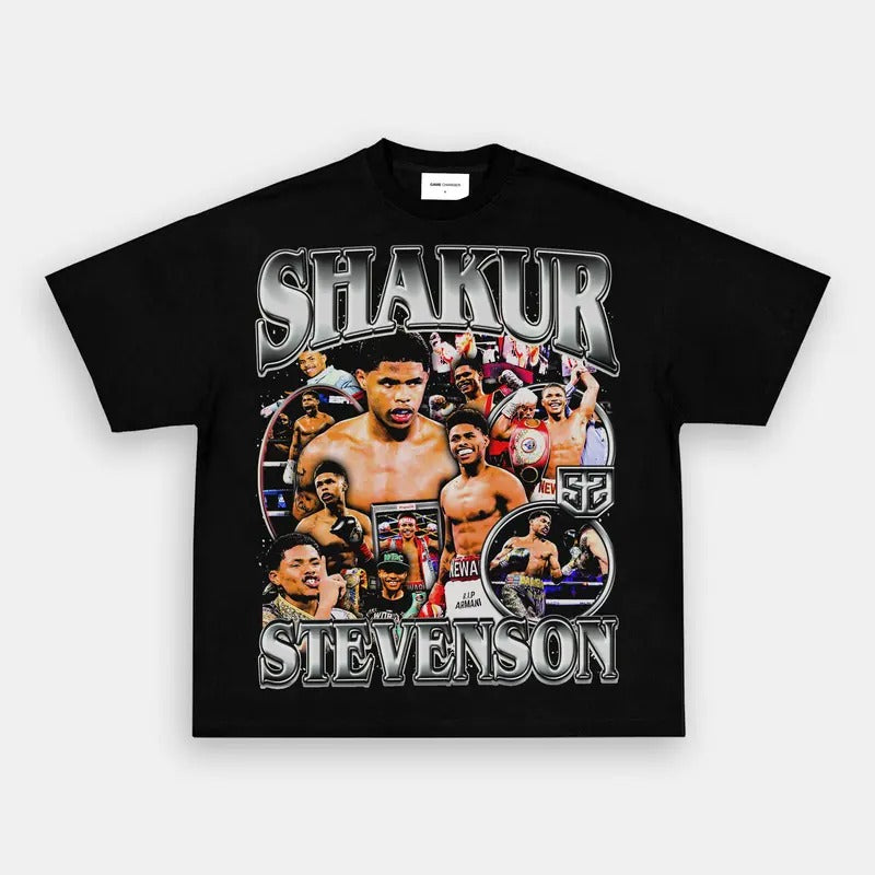 SHAKUR STEVENSON TEE Boxing T-shirt, Boxer Tee, Sports Shirt, Athletic Tee, Fitness Gift, Workout T-shirt Crewneck Clothing Cotton Menswear