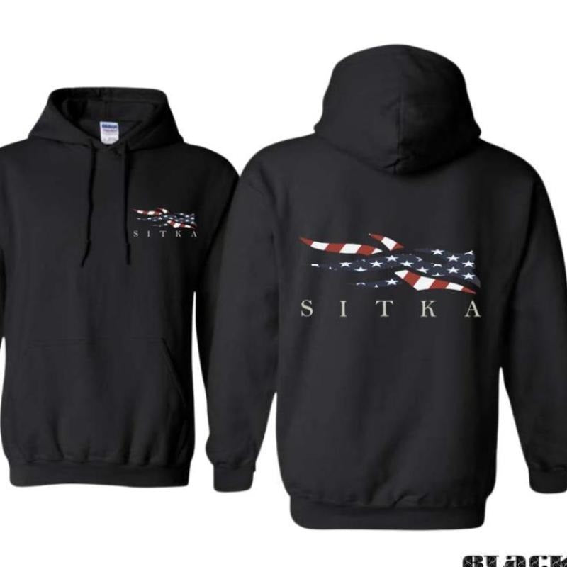 SITKA Hoodies, SITKA Hunting Hoodies, American Camo Flag Hoodies, Hunting Themed Hoodies, Adventure Style Shirt For Men, Women