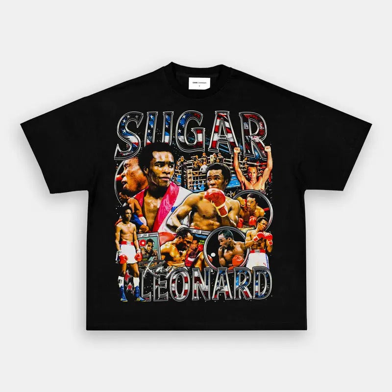 SUGAR RAY LEONARD TEE Boxing T-shirt, Boxer Tee, Sports Shirt, Athletic Tee, Fitness Gift, Workout T-shirt Crewneck Clothing Cotton Menswear