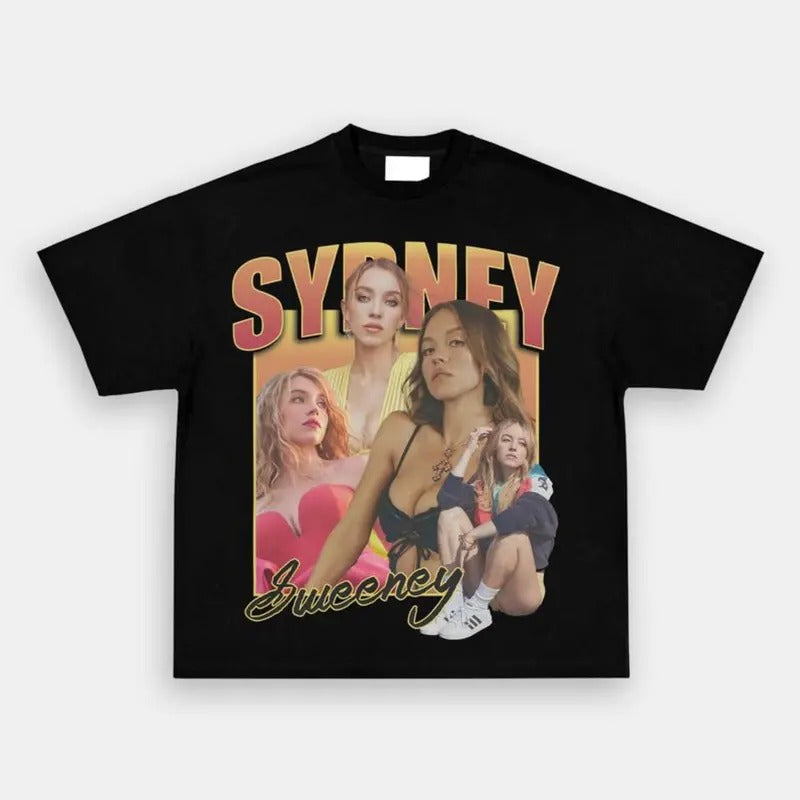 SYDNEY SWEENEY Vintage Shirt, Homage Tshirt, Fan Tees Classic Cotton Menswear Top