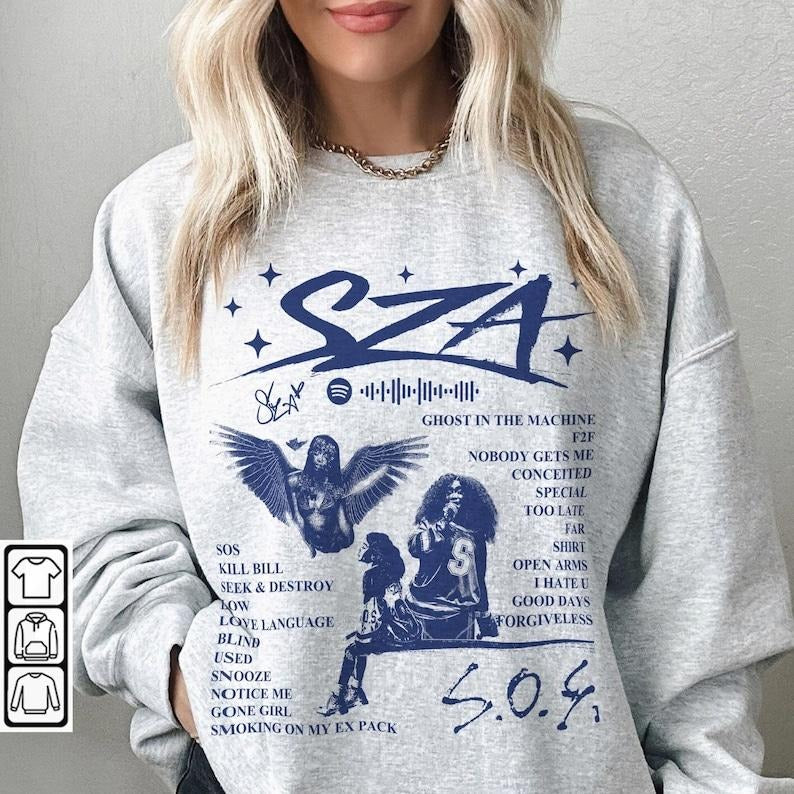 SZA Vintage Sweatshirt,Sza Good Days SOS Album Music Crewneck Sweatshirt