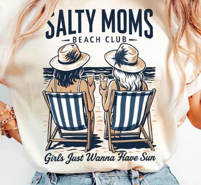 Salty moms beach club Shirt Womenswear Fit
