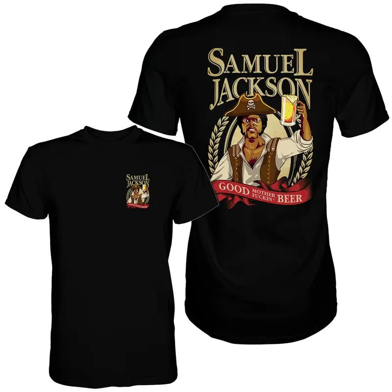 Sam Jackson Beer Cotton Tee, Unisex Tshirt, Funny tee