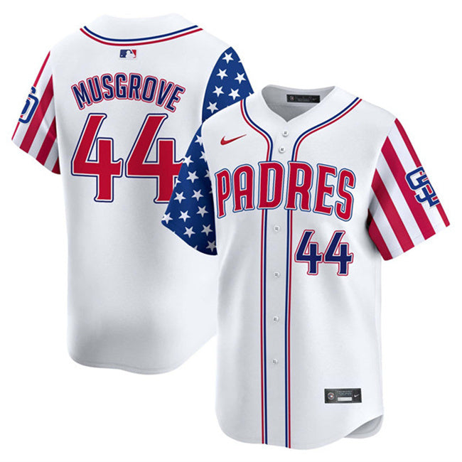 San Diego Padres #44 Joe Musgrove White 2025 Independence Day Vapor