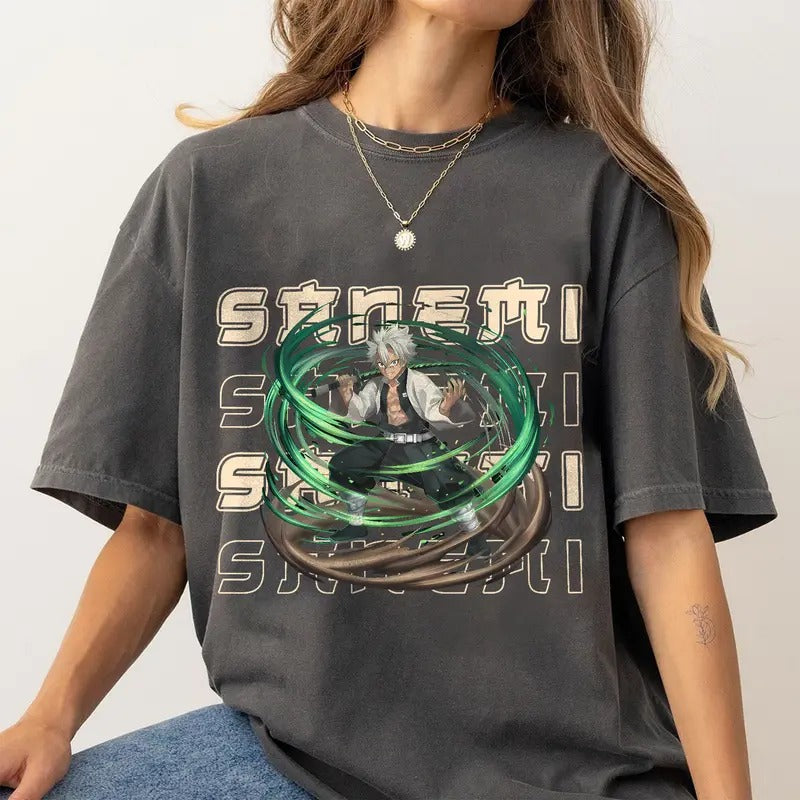 Sanemi Shinazugawa Wind hashira Demon Slayer Shirt, Kimetsu No Yaiba t-shirt, anime sweatshirt hoodie, Tanjiro shirt, Rengoku t-shirt, Y2k Shirt, Gift for Anime lover