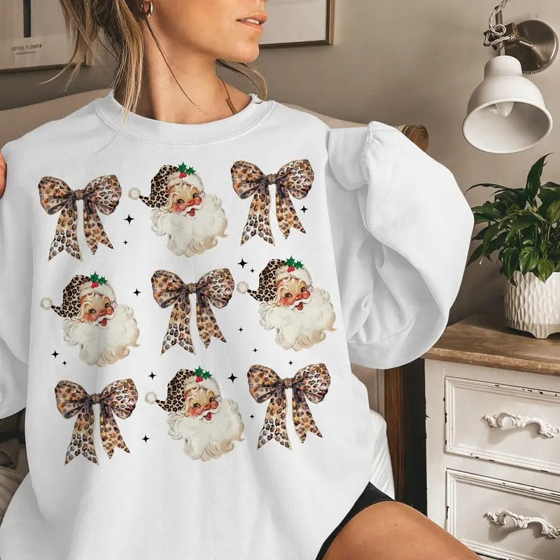 Santa Claus, Trendy Santa, Retro Christmas, Christmas Gift Holiday Sweatshirt, Christmas Shirt, Christmas Clothes, Christmas Vibes, Christmas Season, Christmas Tree