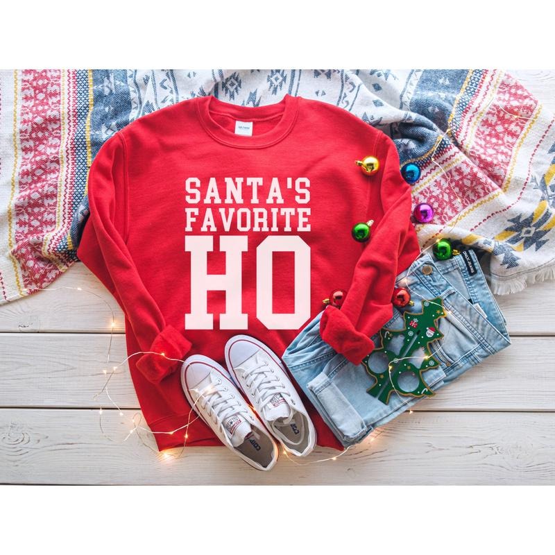 Santa's Favorite Ho Sweatshirt, Funny Santa Sweatshirt, Funny Christmas Sweatshirt, Christmas Sweater, Best Friend Gift, Holiday Sweatshirt