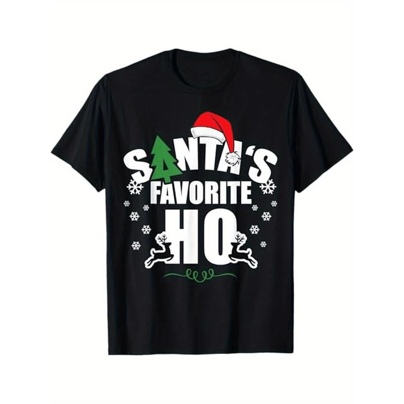 Santa's favorite Ho Christmas funny saying men women boys T-Shirt made in usa
