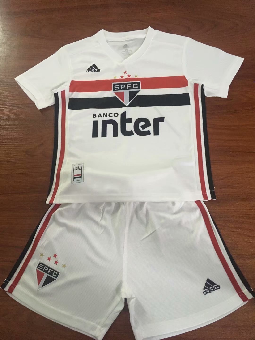 Sao Paulo home white Kids 19-20 season soccer jersey