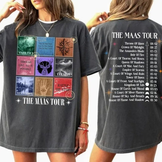 Sarah J. Maas  Tour Shirt, Acotar Shirts, Crescent City T-Shirt, Throne of Glass Merch Shirt, SJM Fan Apparel, The Night Court Tee,LT234 T-shirts, Crewnecks, Hoodies – Gifts Suitable for Women & Men