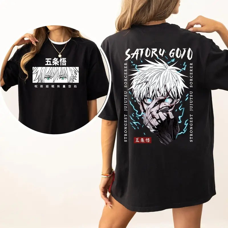 Satoru Gojo JJK Tshirt Crewneck Hoodie , Annime Otaku Shirt