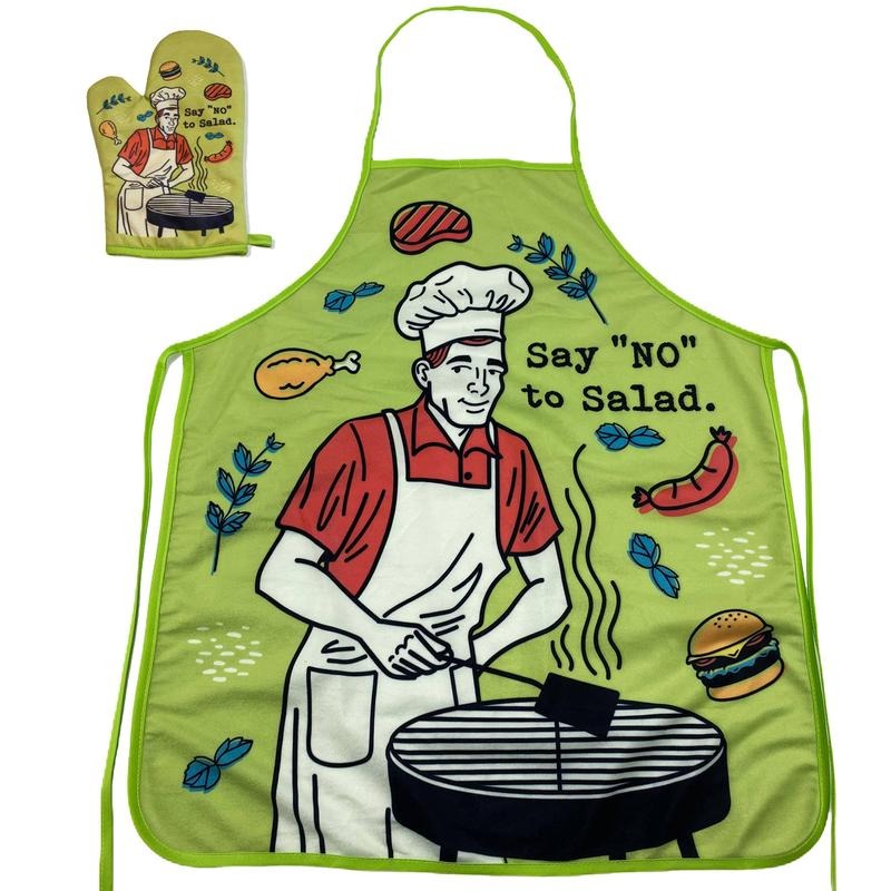 Say No to Salad Funny Back Yard Bar-B-Que Meat Graphic Kitchen Accessories Funny Graphic Kitchenwear Funny Food Novelty...