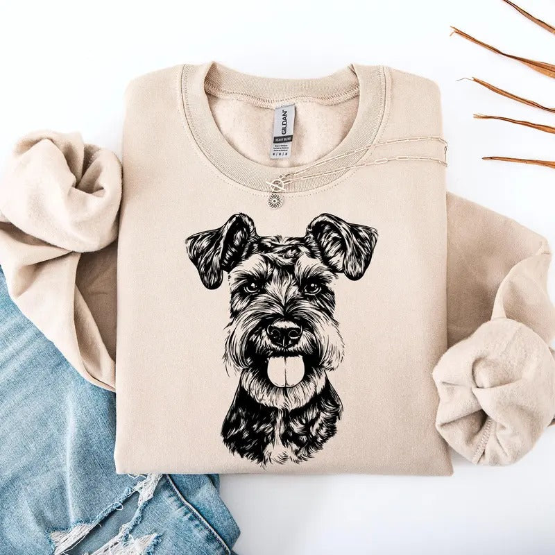 Schnauzer, Dog Lover Apparel, Pet, Dog Breed, Cute Sweatshirt, Crew Neck, Women's, Crewneck
