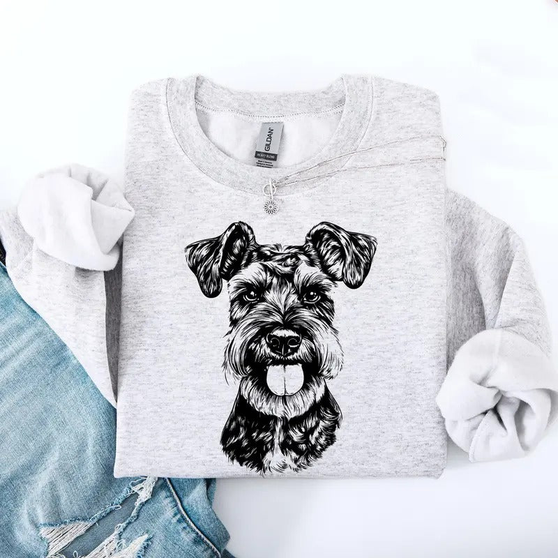 Schnauzer, Pet, Dog Breed Sweatshirt, Crew Neck, Women's, Crewneck