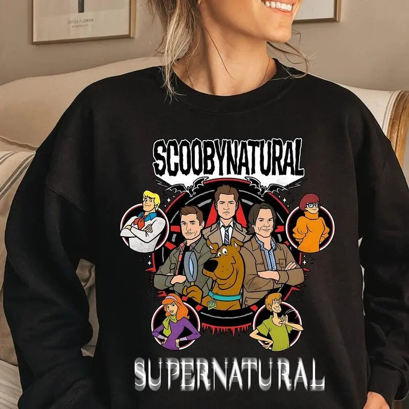 Scoobynatural Sweatshirt, Supenattural Shirt, Christmas Scooby Doo Shirt, Gift For Lovers, Unisex Sweater Pullover Tee