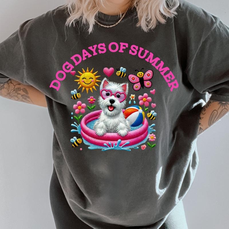 Scottish Terrier Dog Days of Summer Shirt ~ Unisex Apparel Relaxed Fit Printed In The USA Clothing Womenswear Casual Comfort Cotton Top Athletic Boho Chic