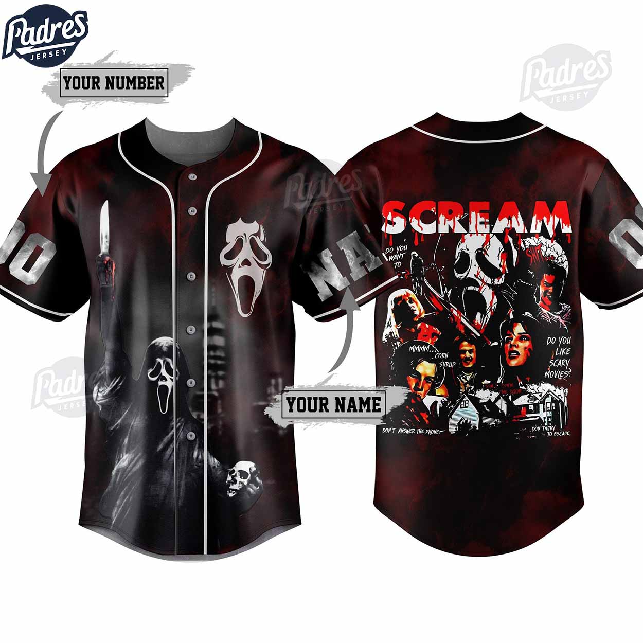 Scream Do You Like Scary Movie Custom Baseball Jersey - Padres Jersey Oasis: Elevate Your Baseball Style Game