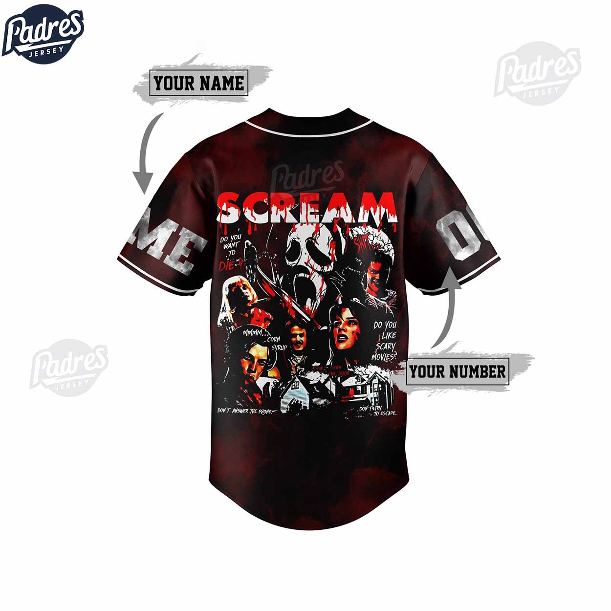 Scream Do You Like Scary Movie Custom Baseball Jersey - Padres Jersey Oasis: Elevate Your Baseball Style Game