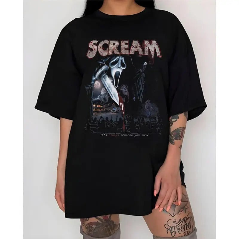 Scream Vintage Halloween Tshirt, Halloween Shirt, Ghostface Shirts, Horror Movie Tee, Halloween Party, Hoodie, Sweatshirt