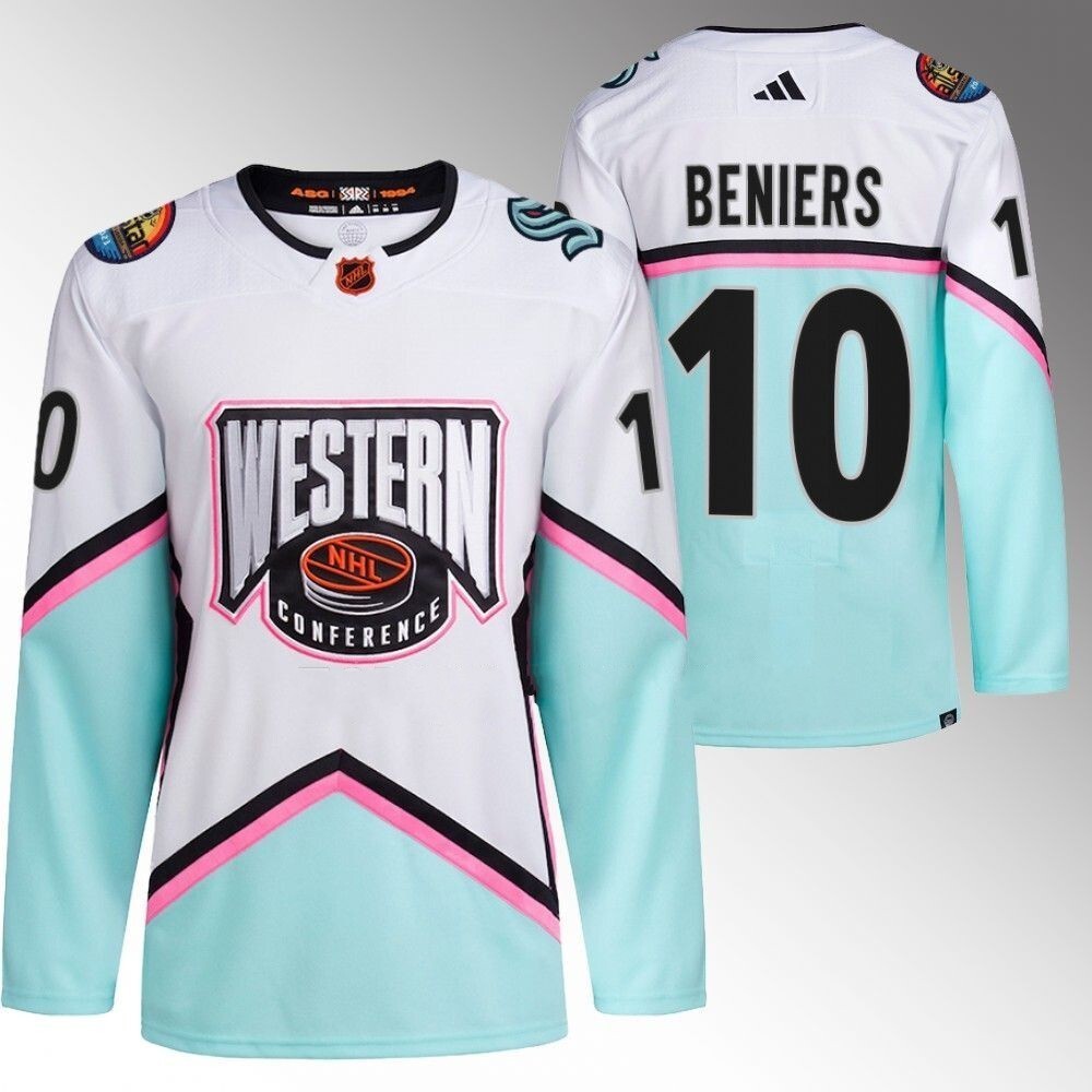 Seattle Kraken #10 Matty Beniers White 2023 NHL All-Star Western Conference Authentic Jersey
