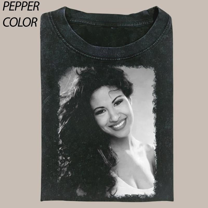 Selena Quintanilla Vintage 90's Graphic Unisex Shirt, Selena Crew Neck T-Shirt, Music Tee Gift For Fan, Gift for Him Her Womenswear Tops