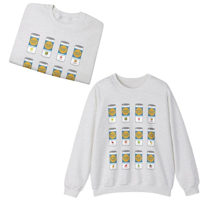 Seltzer Unisex Shirt, viral Seltzer vintage cans Sweatshirt or Hoodie Classic Crewneck