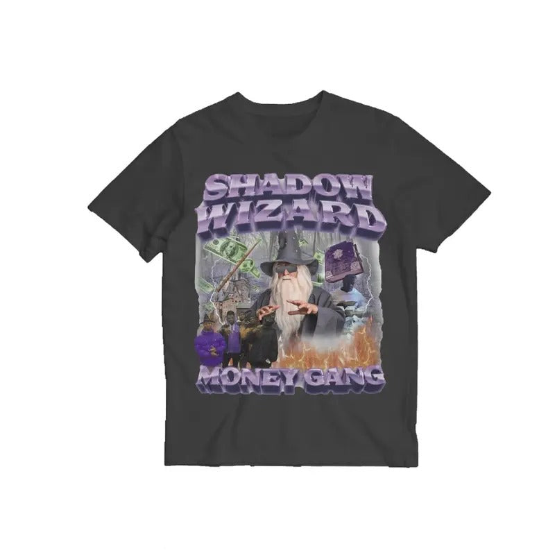 Shadow Wizard Shirt, Viral Meme Shirt, Sarcastic Meme Shirts, Ironic Meme t-shirt- Menswear Shortsleeve Streetwear...