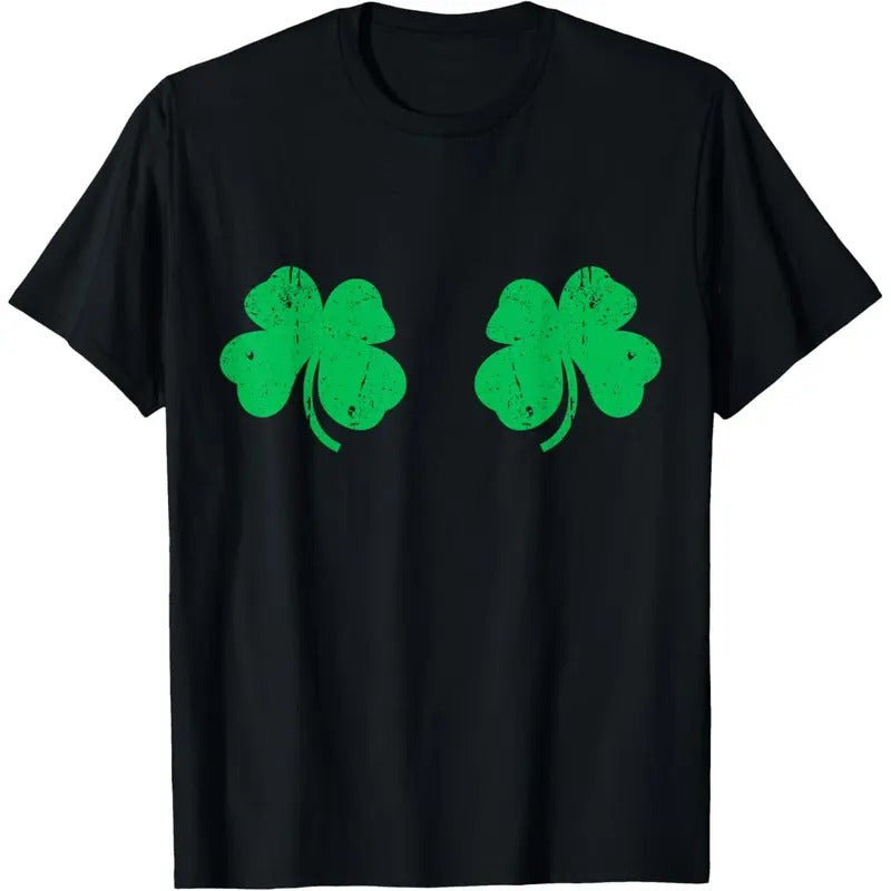 Shamrock Boobs Shirt Irish Boobies St Patricks Day T-Shirt made in USA