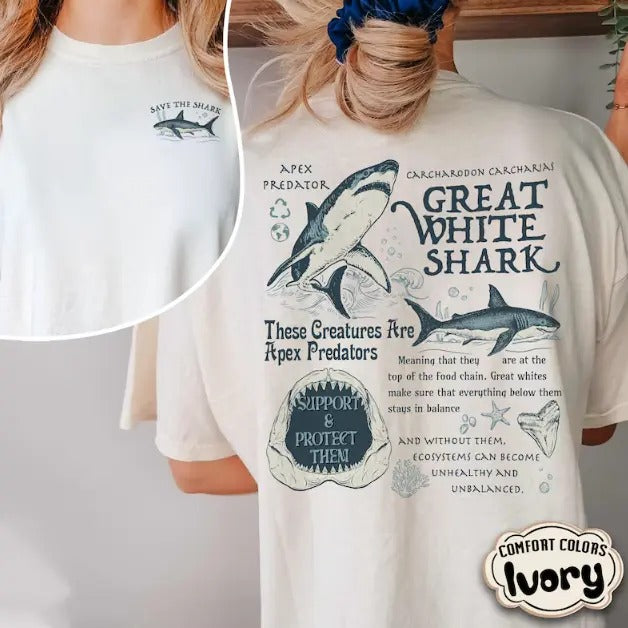 Shark Week 2024 Shirt, Respect The Locals Shirt, Save The Shark Shirt, Protect Our Oceans Summer Beach Shirt Shark Lover...