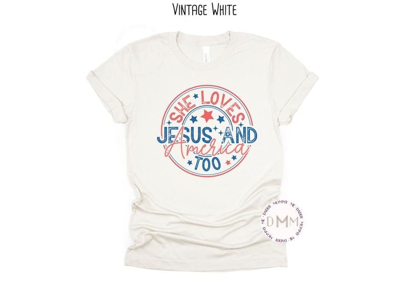 She Loves Jesus And America Too Shirt Trendy 4th Of July Shirt