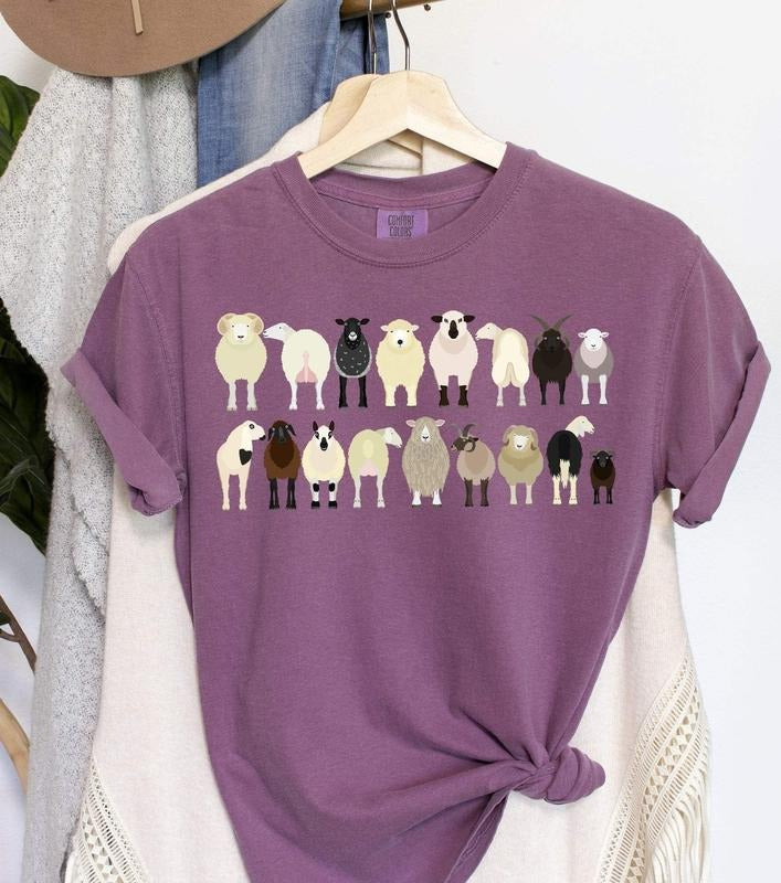 Sheep Breeds Farm Animal Lover T-Shirtstyle{n002}5