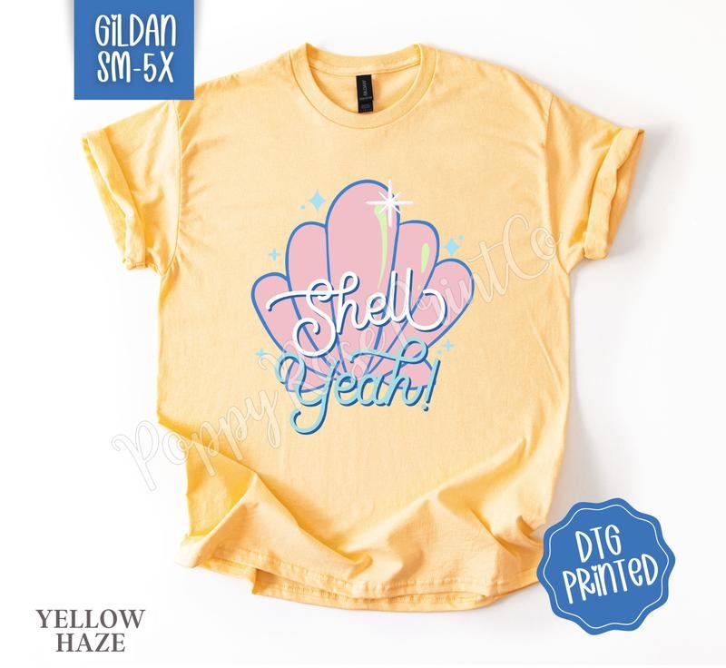 Shell Yeah Gildan Tshirt, Cute Summer Shirt, Girly Beach Tee