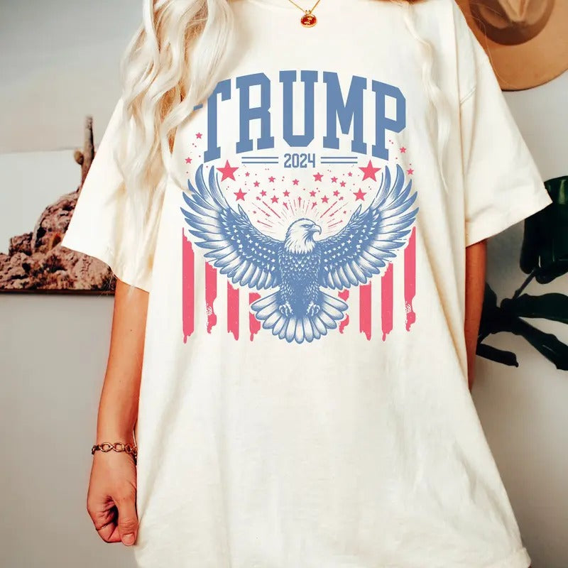 Shirt Trump Shirt American Flag Shirt Pro Trump Shirt Pro America Shirt Trump 2024 Shirt Republican Shirt MAGA 2024 Top Womenswear