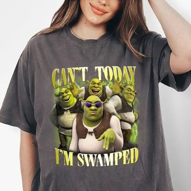 Shrek Funny Trending Shirt Can't Today I'm Swamped Shrek and Fiona Shirtstyle{n002}2 Hoodie, Sweatshirt | WearSparks.com