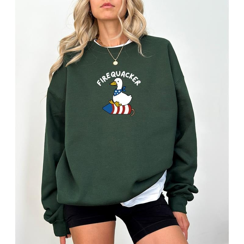 Silly Goose 4th of July Shirt, Patriotic Tshirt, Gift for Her, America Shirt, Funny Fourth Of July Shirt, Funny Goose Shirt, Independence Day Tee, USA Shirt, Patriotic Tshirt, Firequacker Shirt, Silly Gift