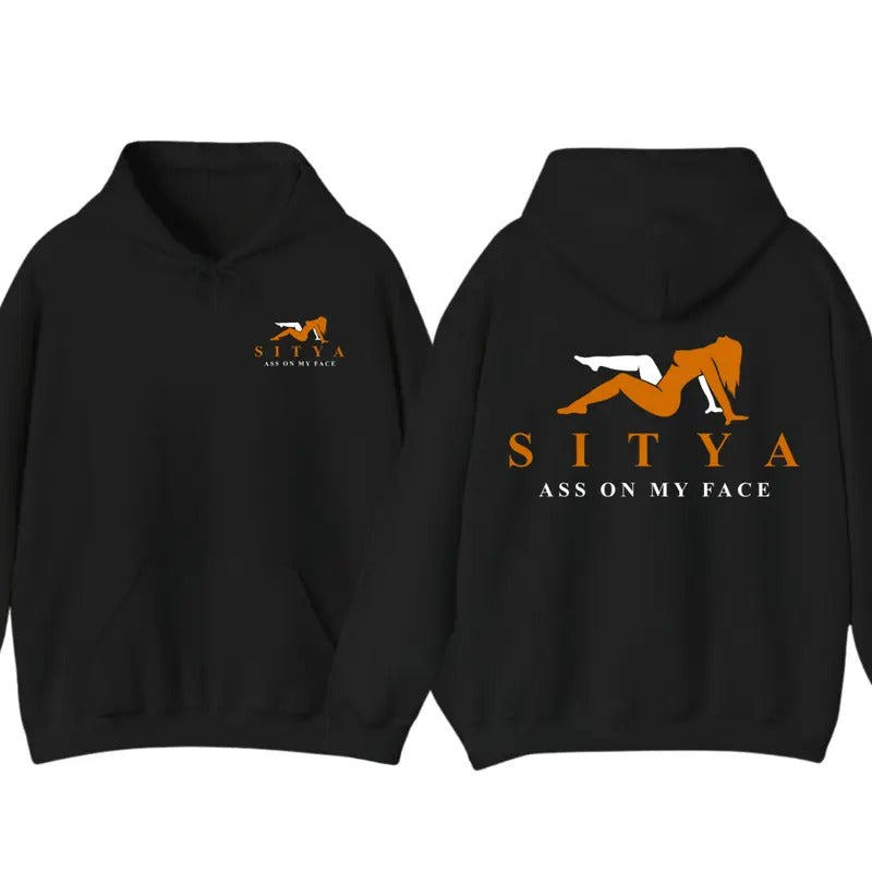 Sit On My Face Funny hoodie, SITYA Shirt Menswear Tops tee Classic Cotton Collar Sport Sweatshirt Underwear Fabric Long Sleeve Casual