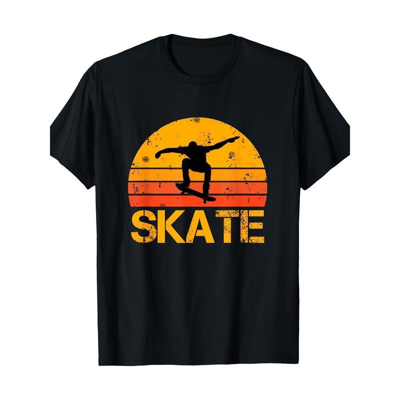 Skateboarder Retro Retro Skateboard T-shirt 100% cotton T-shirt Made in USA