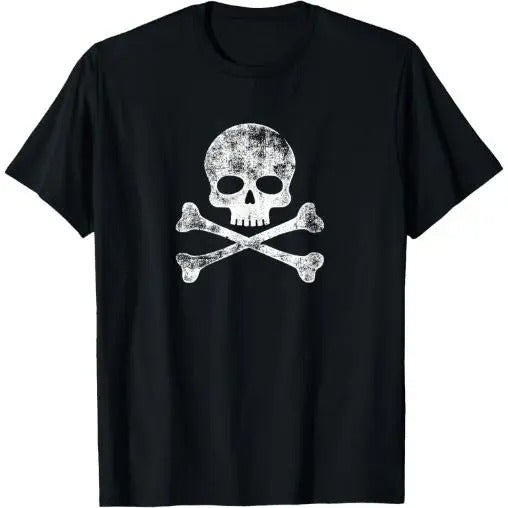 Skull Crossbones Skeleton Jolly Roger T-Shirt Made in USA