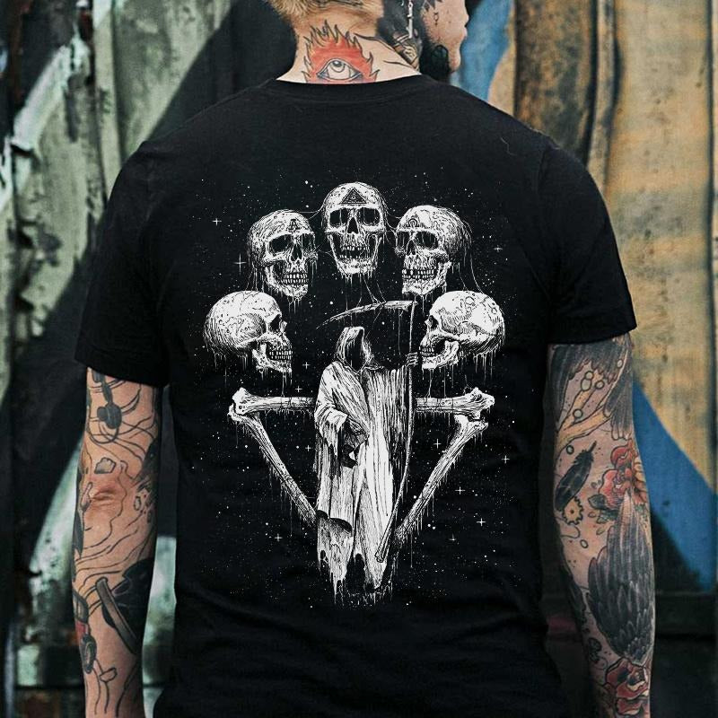 Skull Death Printing Men's T-Shirt Designer - Naughty Clothes Men Cotton Menswear Hoodie Sweatshirt Underwear Tshirt Human