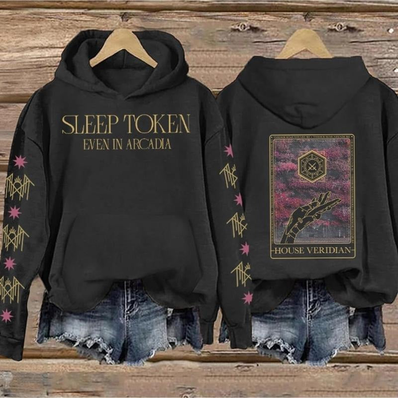 Sleep Token - EVEN IN ARCADIA AND HOUSE VERIDIAN RETRO Print Vintage Sweatshirt - Hoodie, Gift For Fan Sleeves With Designs NIQ