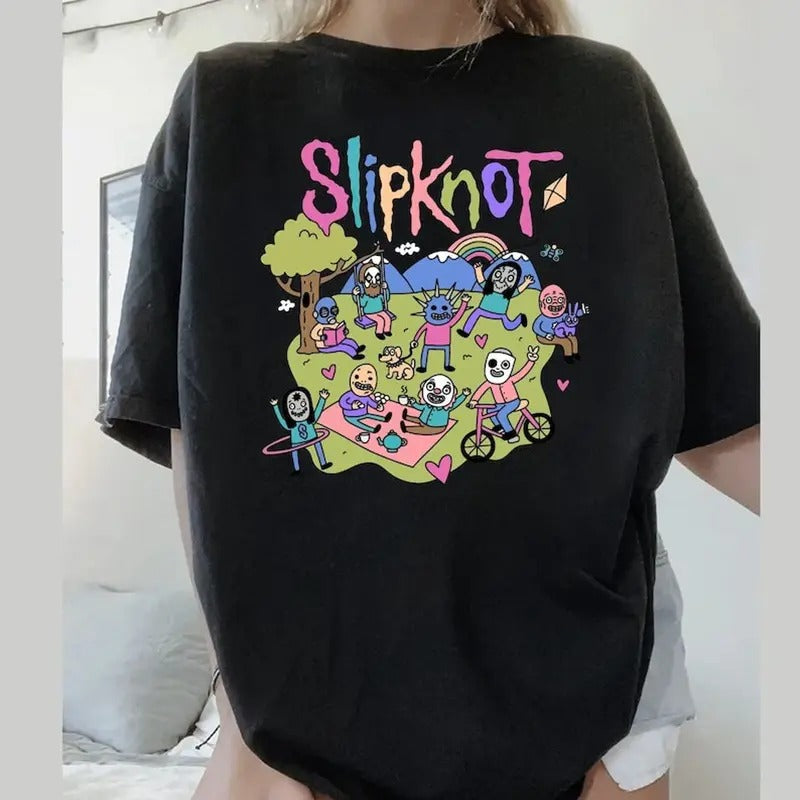 Slipknot Band Vintage T Shirt, 90s Metal Music, Rock Band Apparel, Vintage Metal Shirt, Concert Outfit, Unisex Short Sleeve Tee Shirt, Casual Clothing