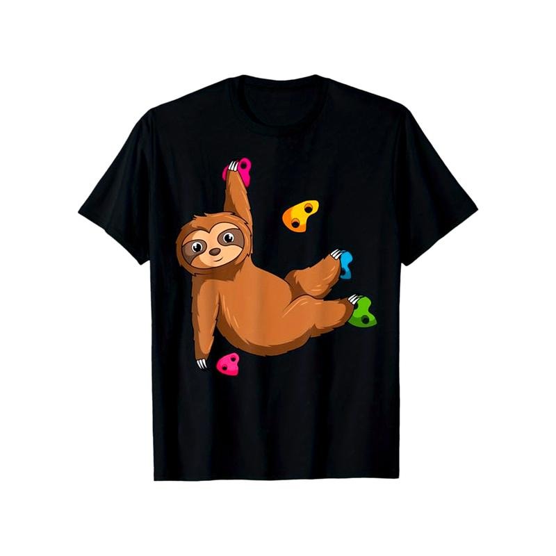 Sloths Print Men's Cotton T-shirt, Graphic Tee Men's Outdoor Clothes, Casual Short Sleeve Crew Neck T-shirt made in usastyle{n002}12