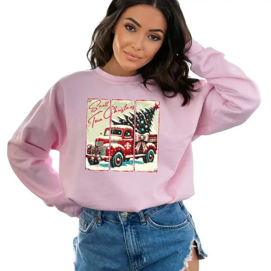 'Small Town Christmas' Sweatshirt or Hoodie | Casual Holiday Pullover | Comfortable Holiday Party Sweatshirt | Unisex Fit