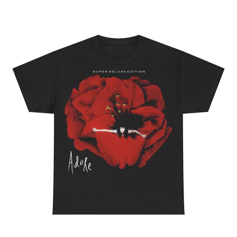 Smashing Pumpkins Adore Super Deluxe Edition Album Art Tee, Red Flower Graphic Shirt, Rock Band Merch, Unisex Menswear Womenswear Top