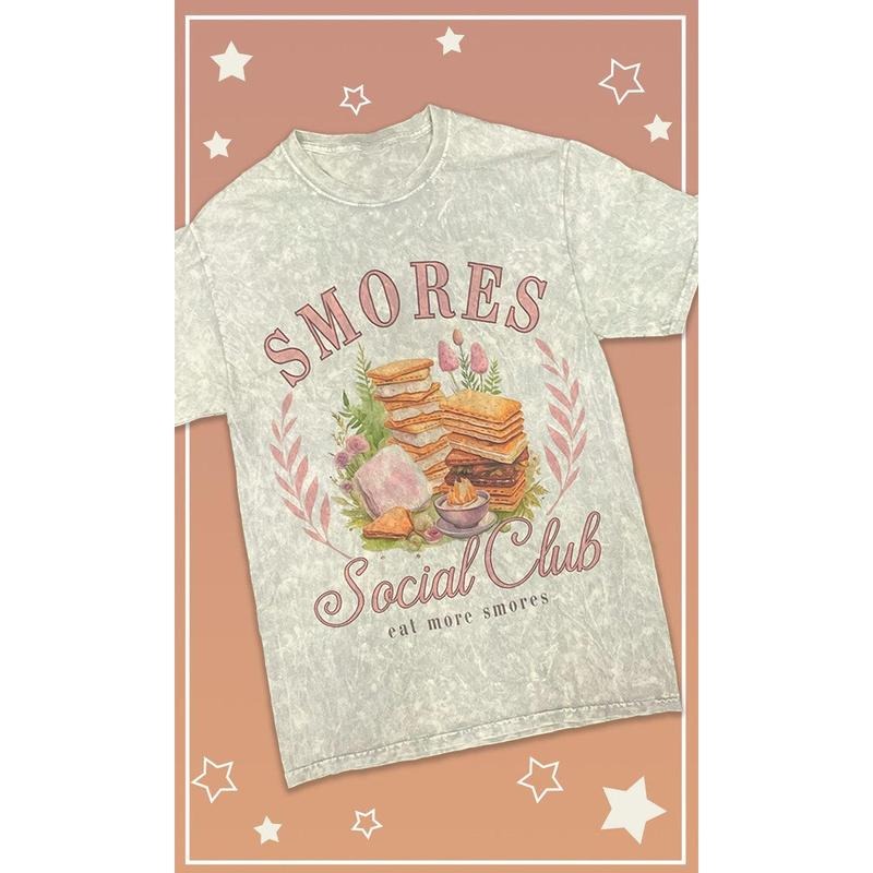 Smores Social Club Mineral Washed Graphic T-Shirt Hoodie, Sweatshirt | WearSparks.com