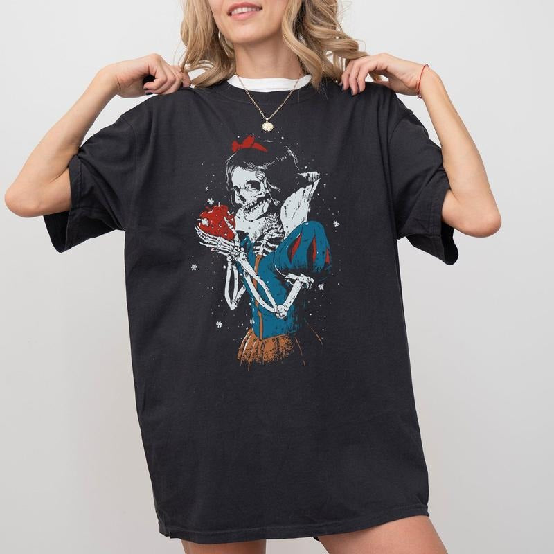 Snow White, Skeleton, Princess, Witch, Skull, Spooky, Aesthetic, Meme, Halloween, Costume, Tshirt, Women's, Comfort Colors Tee, Spooky, Tshirt, Witch, Pumpkin, Ghost, Skeleton
