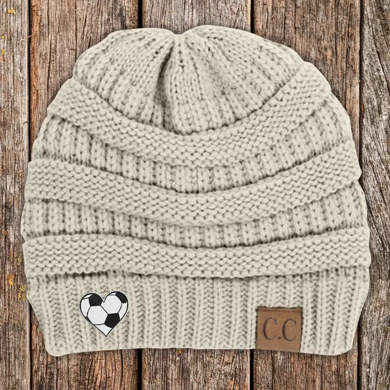 Soccer Heart Beanie C.C Thick Knit Soft Beanie T-Shirts, Hoodie, Sweatshirt | WearSparks.com